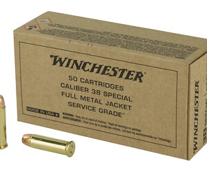 Winchester Ammunition Service Grade 38 Special 130 Grain Full Metal Jacket 50 Round Box SG38W