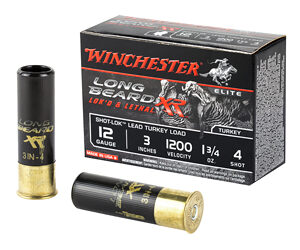 Winchester Ammunition Long Beard XR 12 Gauge 3" Chamber #4 1.75 oz Shotshell Shot-Lok with Lead Shot 10 Round Box STLB1234