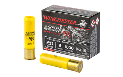 Winchester Ammunition Long Beard XR 20 Gauge 3" #5 1 1/4 oz Shotshell Shot-Lok with Lead Shot 10 Round Box STLB2035