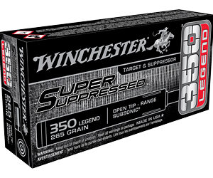 Winchester Ammunition Super Suppressed 350 Legend 260 Grain Open Tip 20 Rounds SUP350