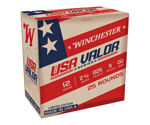 Winchester Ammunition USA Valor 12 Gauge 2.75" 00 Buck Buckshot 25 Round Box Limited Edition Series USA1200VP