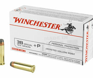 Winchester Ammunition USA 38 Special 125 Grain Jacketed Hollow Point +P 50 Round Box USA38JHP