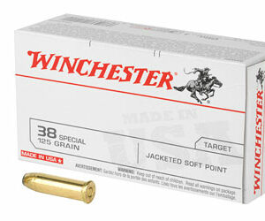 Winchester Ammunition USA 38 Special 125 Grain Jacketed Soft Point 50 Round Box USA38SP