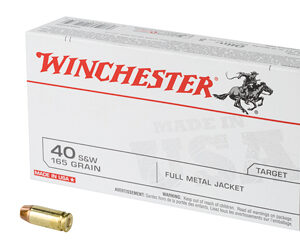 Winchester Ammunition USA 40 S&W 165 Grain Full Metal Jacket 50 Round Box USA40SW
