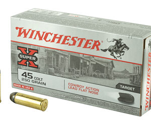 Winchester Ammunition USA 45LC 250 Grain Cowboy Action Lead Flat Nose 50 Round Box USA45CB