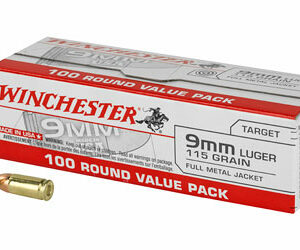 Winchester Ammunition USA 9MM 115 Grain Full Metal Jacket 100 Round Box USA9MMVPY