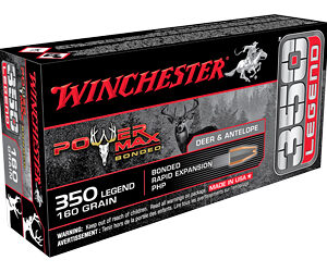 Winchester Ammunition Power Max Bonded 350 Legend 160 Grain Bonded Hollow Point 20 Rounds X3501BP