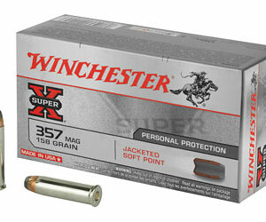 Winchester Ammunition Super-X 357 Magnum 158 Grain Jacketed Soft Point 50 Round Box X3575P