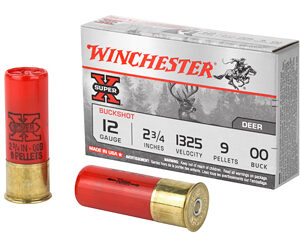 Winchester Ammunition Super-X 12 Gauge 2.75" 00 Buck Buckshot 9 Pellets 5 Round Box XB1200