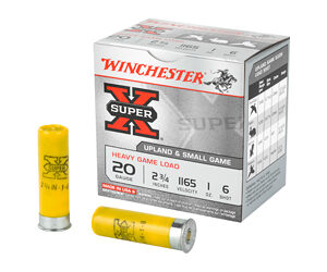 Winchester Ammunition Super-X 20 Gauge 2.75" Heavy Game Load #6 1 oz. Shotshell 25 Round Box XU20H6