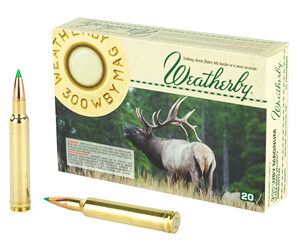Weatherby Select Plus Ammunition 300 Weatherby Magnum 165 Grain Nosler Ballistic Tip 20 Round Box N300165BST