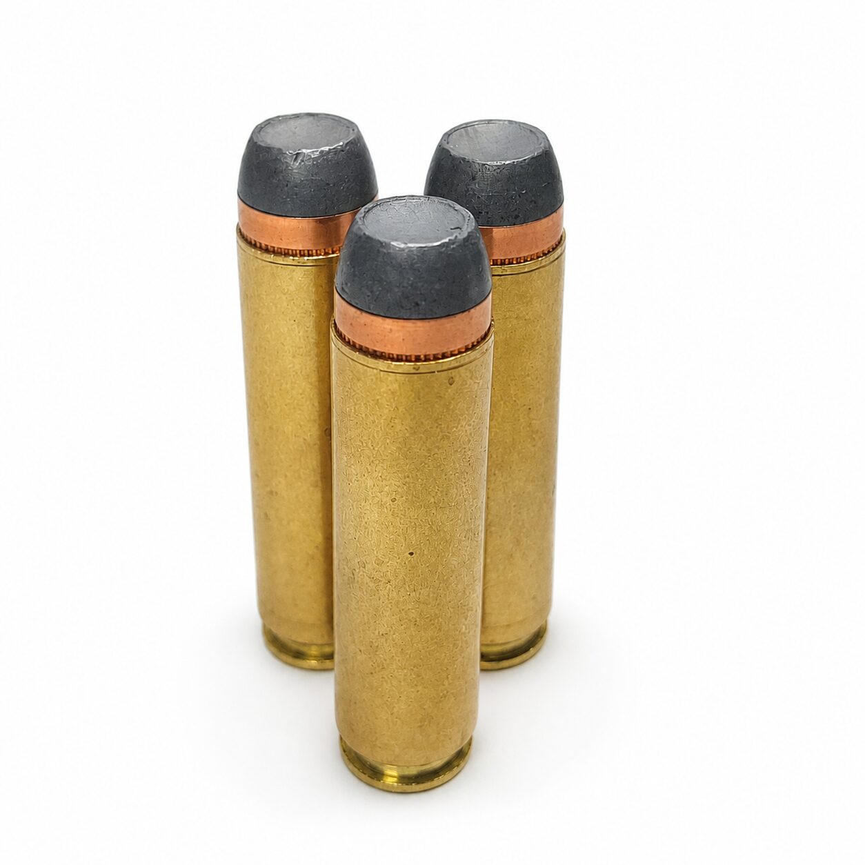 Gold Country 450 Bushmaster 300-grain Speer Deep Curl loaded ammunition — three-cartridge arrangement
