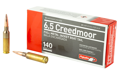 Aguila Ammunition 6.5 Creedmoor  140 Grain  Full Metal Jacket Boat Tail  20 Round Box 1E650110