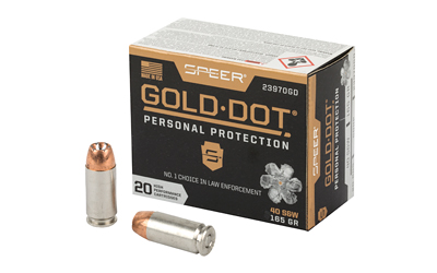 Speer Ammunition Speer Gold Dot  Personal Protection  40S&W  165 Grain  Hollow Point  20 Round Box 23970GD