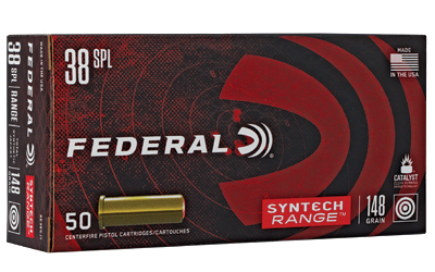 Federal American Eagle  Syntech  38 Special  148 Grain  Synthetic Jacket Wadcutter  50 Round Box AE38SJ1