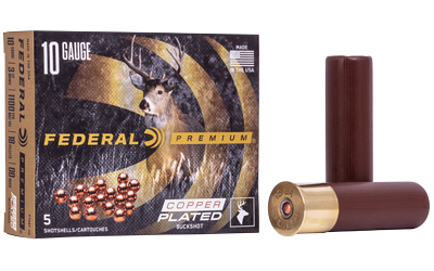Federal Copper Plated Buckshot  10 Gauge 3.5"  00 Buck  2 1/4oz  5 Round Box P108F00