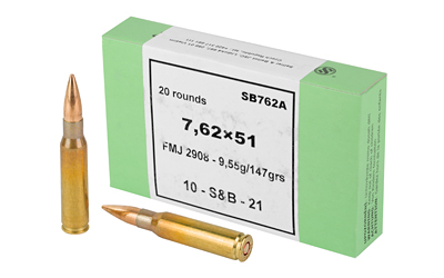 Sellier & Bellot Rifle  762NATO  147 Grain  Full Metal Jacket  20 Round Box SB762A