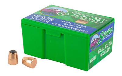 Sierra Bullets Sports Master  .450 Diameter  45 ACP  185 Grain  Jacketed Hollow Point  100 Count 8800