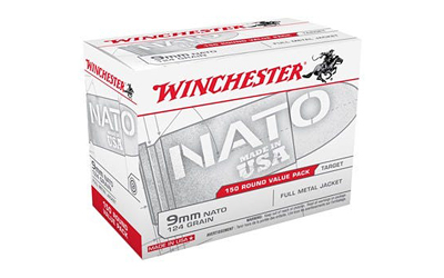 Winchester Ammunition USA  9MM  124 Grain  Full Metal Jacket  150 Round Box USA9NATO