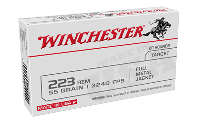 Winchester Ammunition USA Target  223 Remington  55 Grain  Full Metal Jacket  20 Round Box W223K