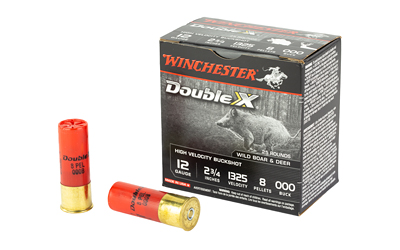 Winchester Ammunition DOUBLE X  12 Gauge 2.75"  000 Buck  Buckshot  8 Pellots  25 Rounds Per Box X12C000B