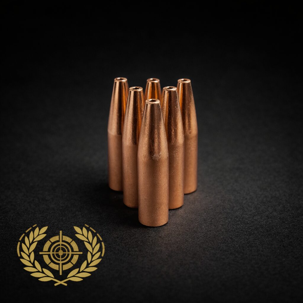 Gold Country Scorpion Bullets — grouped component bullets on black background